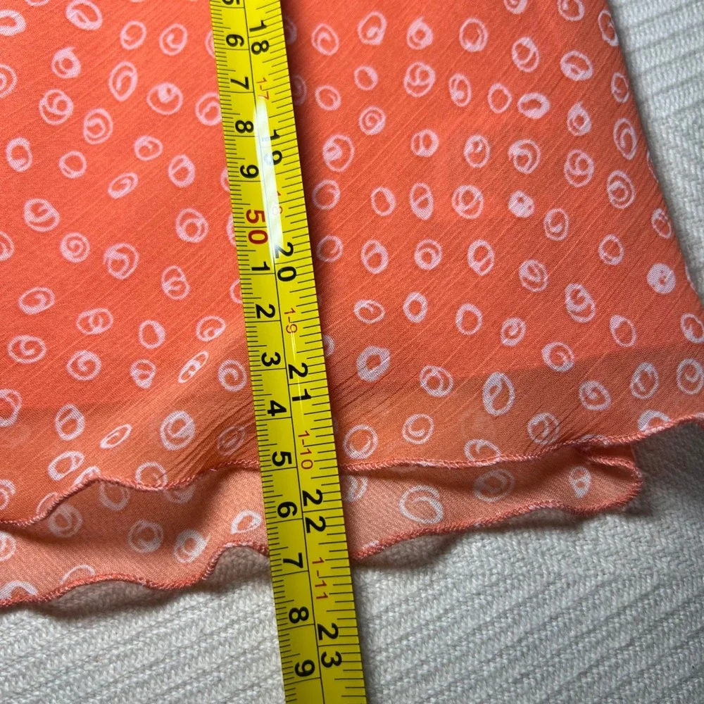 Vintage 90s Allison Taylor Orange Floral Patchwork Skirt Set Cowl Neck Top M